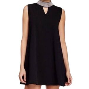 GRACIA Black Mini Dress Neck Detail Size S